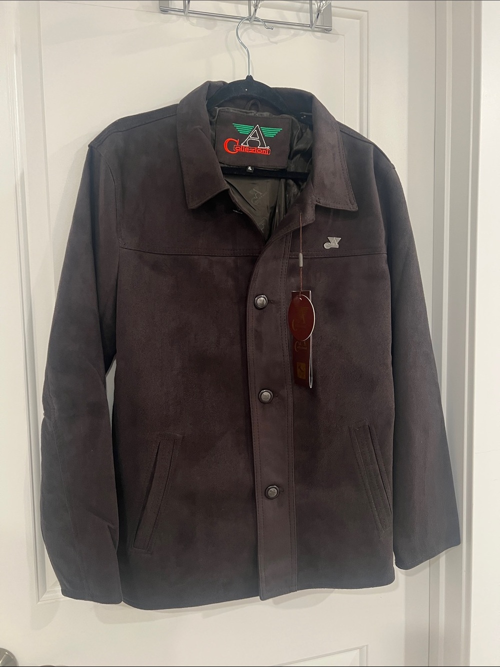 A.Collezioni Men's Dark Brown Suede Shirt Jacket Italian made in size XL